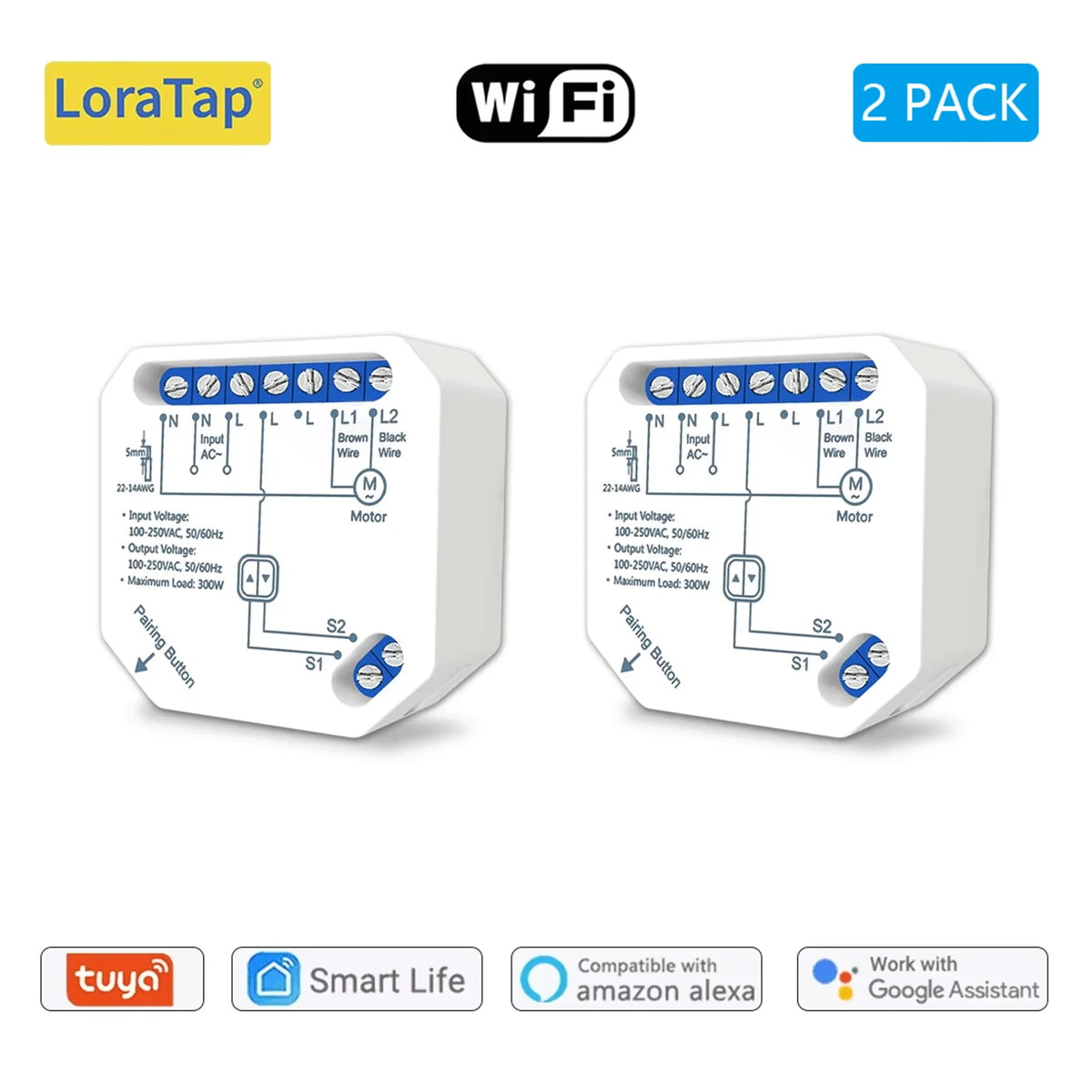 module commutation rideau blanc moderne tringle commande câbles connectivité google alexa
