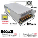 transformateur alimentation électrique ac vers dc bande led intérieur aluminium 12v 24v 48v