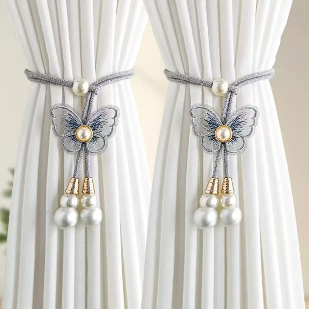 rideaux blancs plissés moderne ruban papillon 50cm fixe decoration chambre