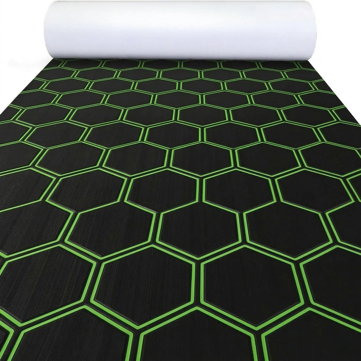 tapis sol mousse eva hexagon noir vert moderne antidérapant adhésif camping surf