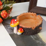 cache cendre champignons orange noir bois naturel décoratif chambre ornementnels