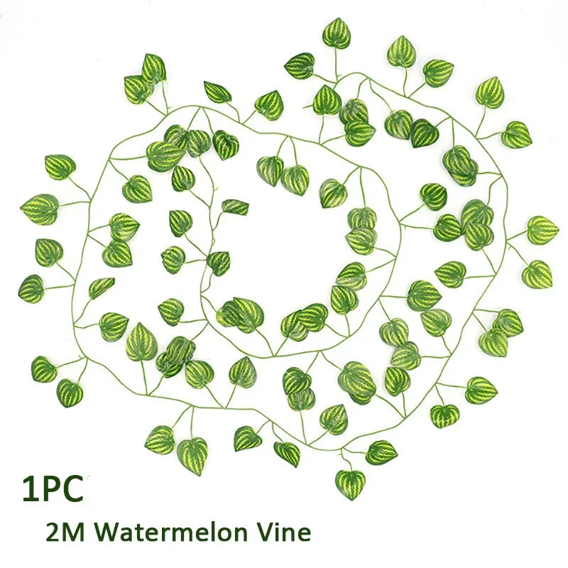 guirlande végétale artificielle feuilles rondes vert moderne 72 feuilles longueur 200cm extérieur