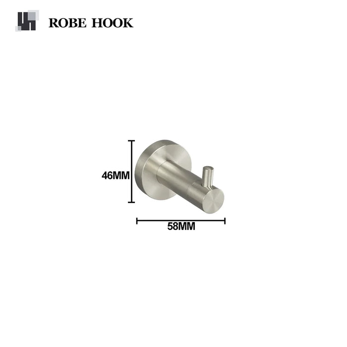 Accessoires salle bain nickel brossé double barre serviettes porte savon brosse wc moderne minimaliste