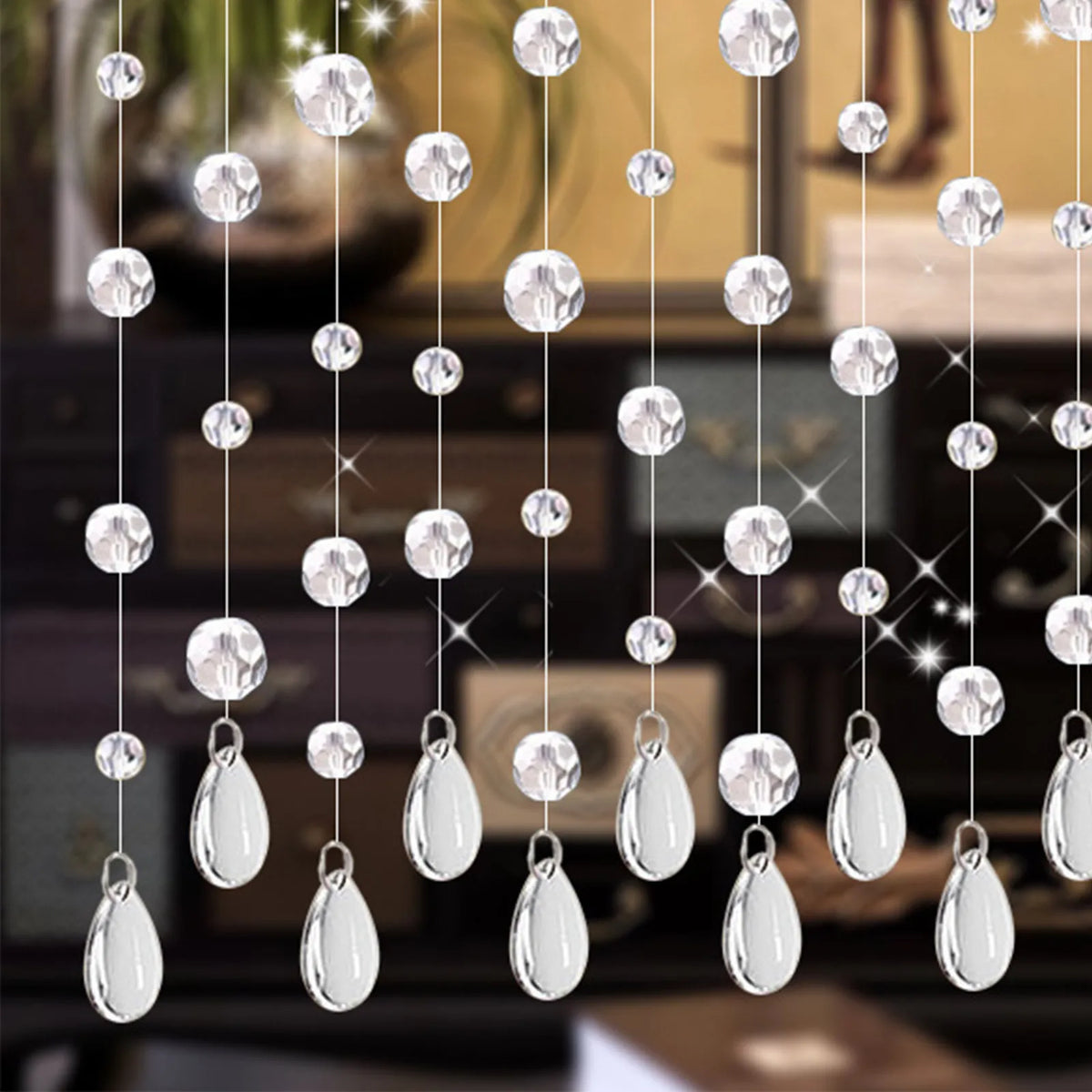rideau or argent opalescent moderne élégant intérieur extérieur perspective decoration
