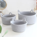 panier rangement tissu poignées cosmétiques petits objets moderne