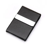 porte cartes simili cuir grainé gris métallisé clips métalliques classique opacité fumeur accessoire tabac