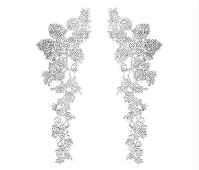 appliques decoratives brodees or rouge vert bleuclair floral polyester mariage