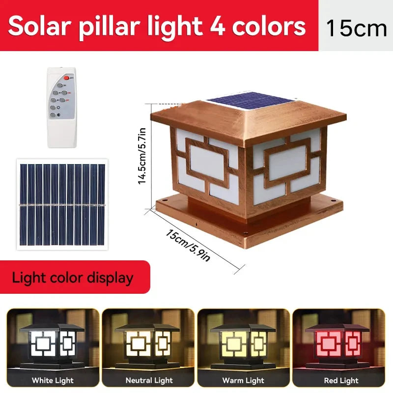 lampe solaire led extérieure moderne noir carré géométrique télécommande couleurs étanche piscine jardin couloir