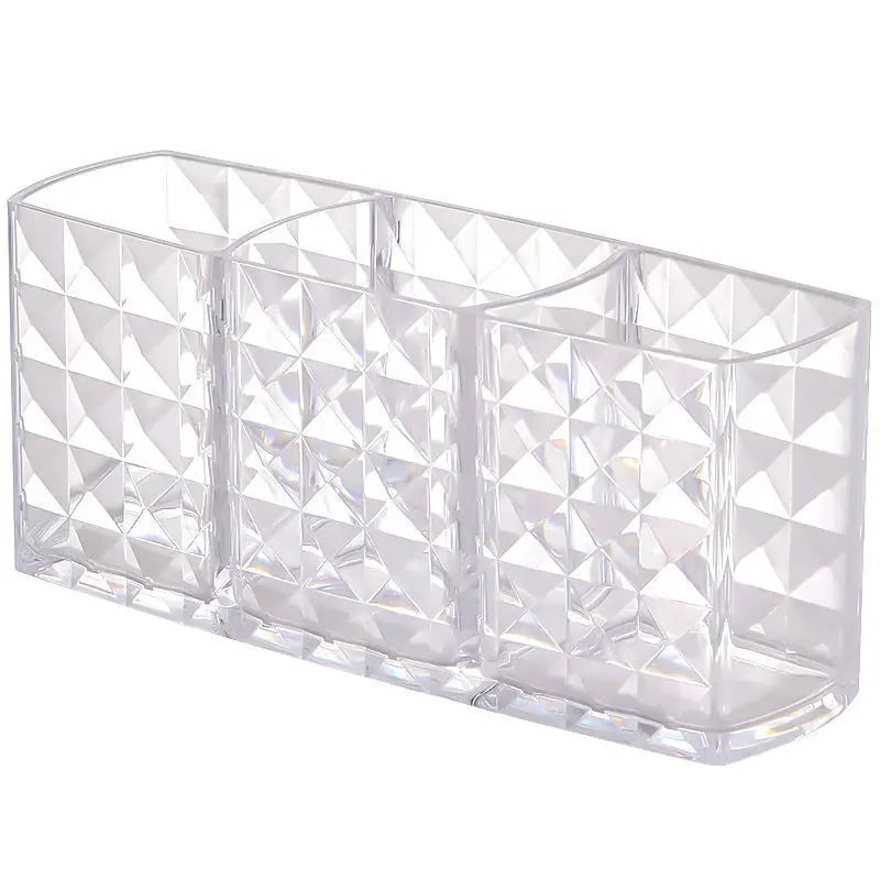 organisateur transparent pinceaux maquillage moderne minimaliste noir rouge doré blanc
