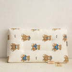 oreiller bébé coton polyester dessin animaux motifs géométriques rose blanc bleuclair protection cou fourragsaisons