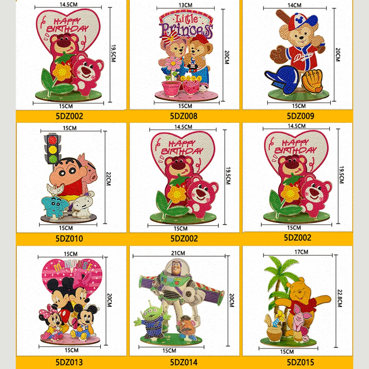 puzzle diamant multicolore dessins animés décoration artisanale pleine peinture spécial enfants anniversaire festive winnie