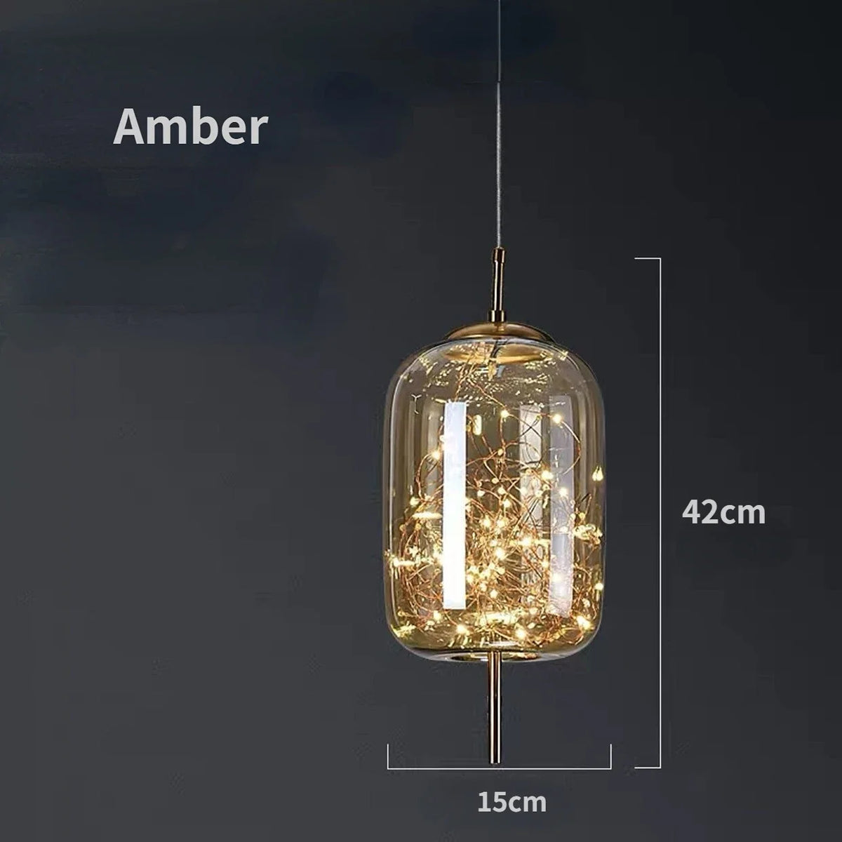 lampe suspendue moderne transparente dorée fil cuivre câble suspendu chambre salon étude chambre d'hôtel