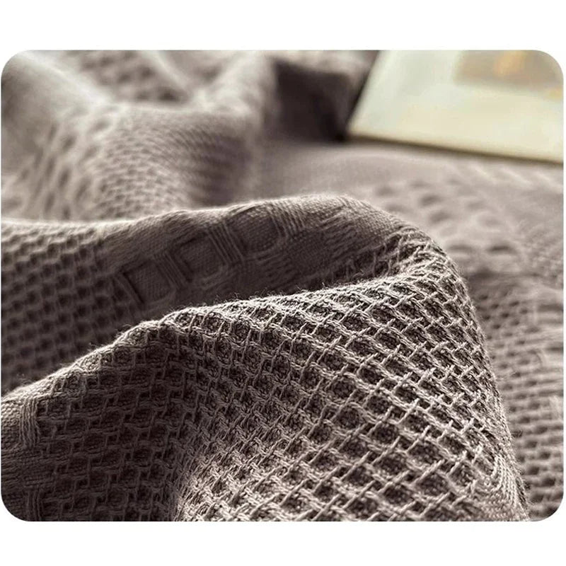 couverture coton mousseline légère motif géométrique gris moderne sieste été voyage maison voyage