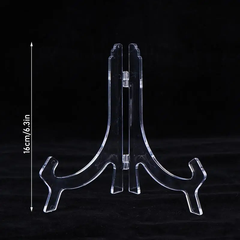 présentoir pliable transparent support assiettes clips moderne rangement domestique transparent sans motif plastique