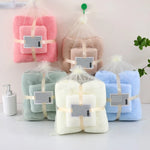 serviette face absorption rapide toilette polyester coton rose beige vert blanc bleu violet douce