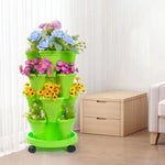 jardinière verticale empilable pots fleurs coniques roulettes mobiles moderne pratique