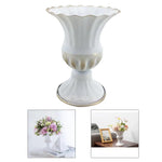vase doré blanc gris floral classique élégant intérieur extérieur bouquets multiples support table arrangements