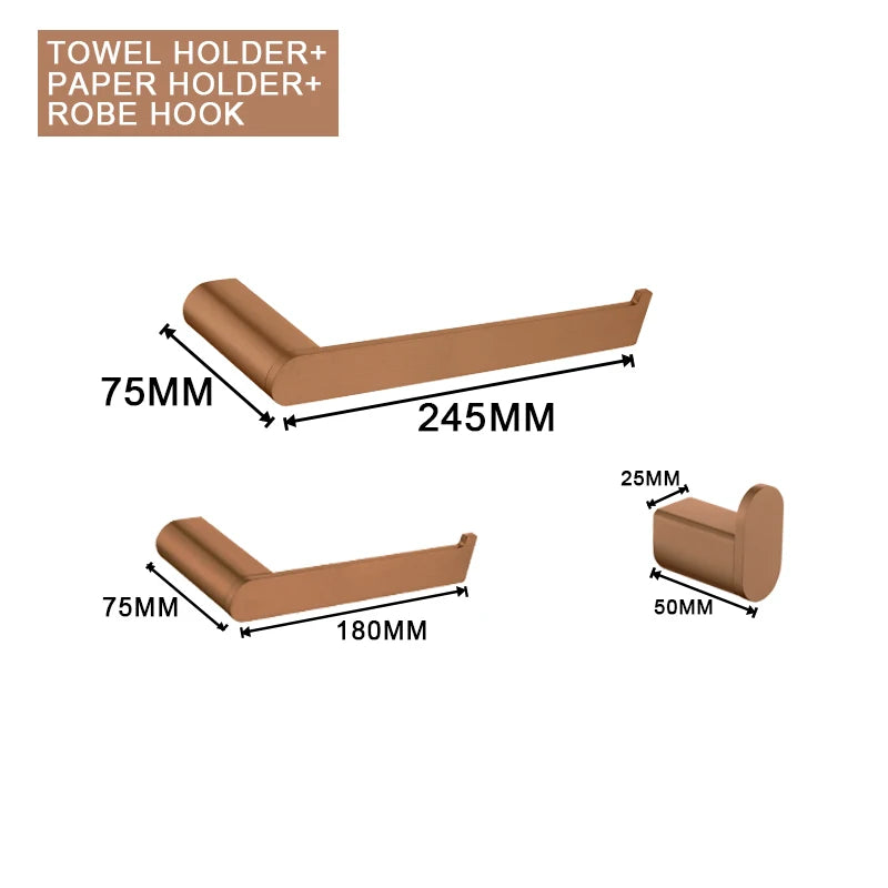 ensemble accessoires salle bain mural or rose acier inoxydable porte serviette savon brosse