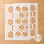 gabarits peinture géométrique moderne blanc adhésifs A4 hexagonaux décoration murale DIY