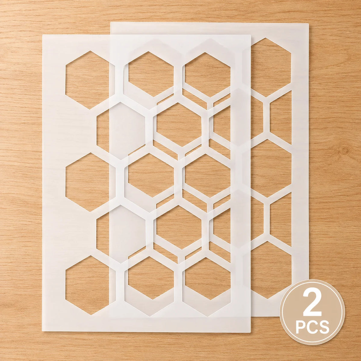gabarits peinture géométrique moderne blanc adhésifs A4 hexagonaux décoration murale DIY