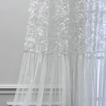 rideau fleur brodé transparent classique polyester blanc chambre mariage decoration