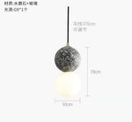 suspension lumineuse moderne noir blanc grains opacité câble pendentif minimaliste terrazzo chambre