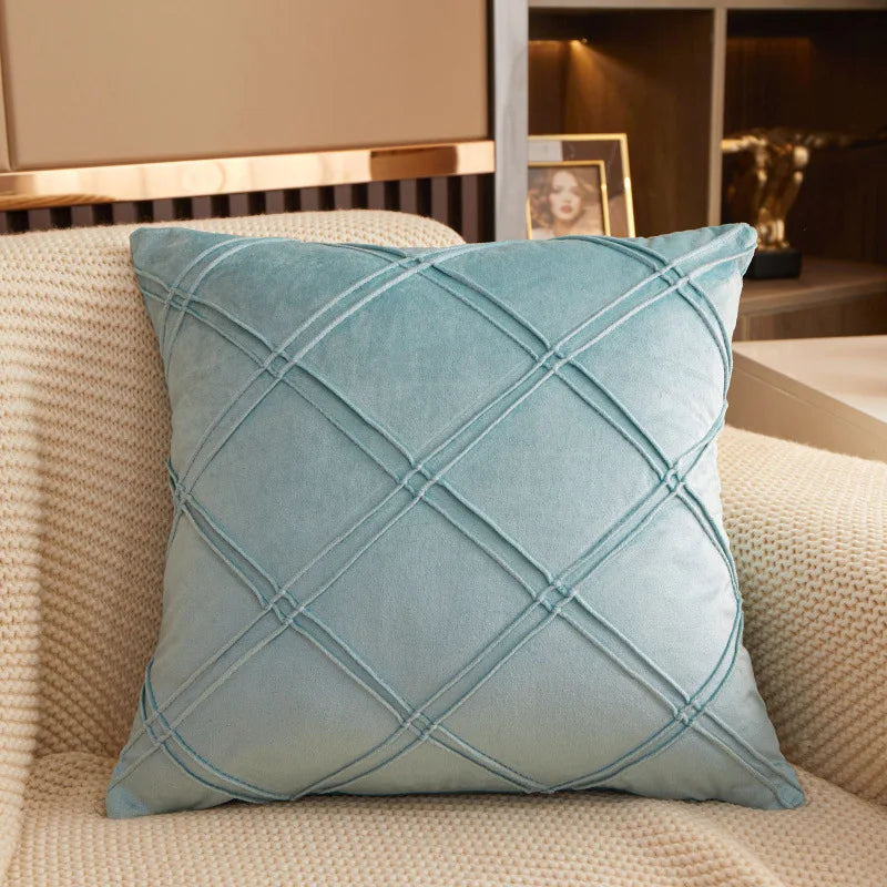 coussin décoratif velours rose moderne amovible lavable 45x45cm américain coussin carré motifs géométriques