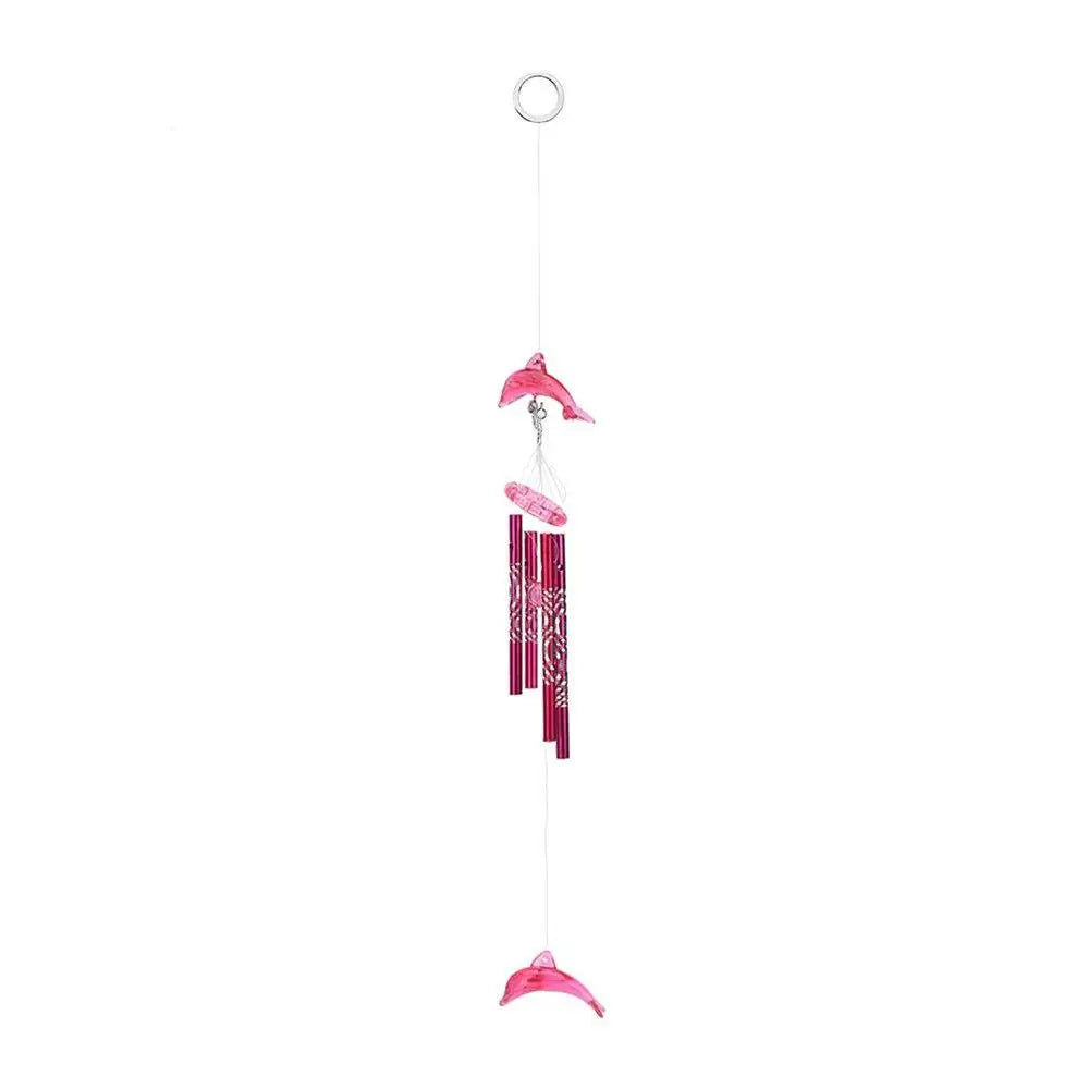 cloche vent moderne résine bleu rose violet motifs floraux opaques