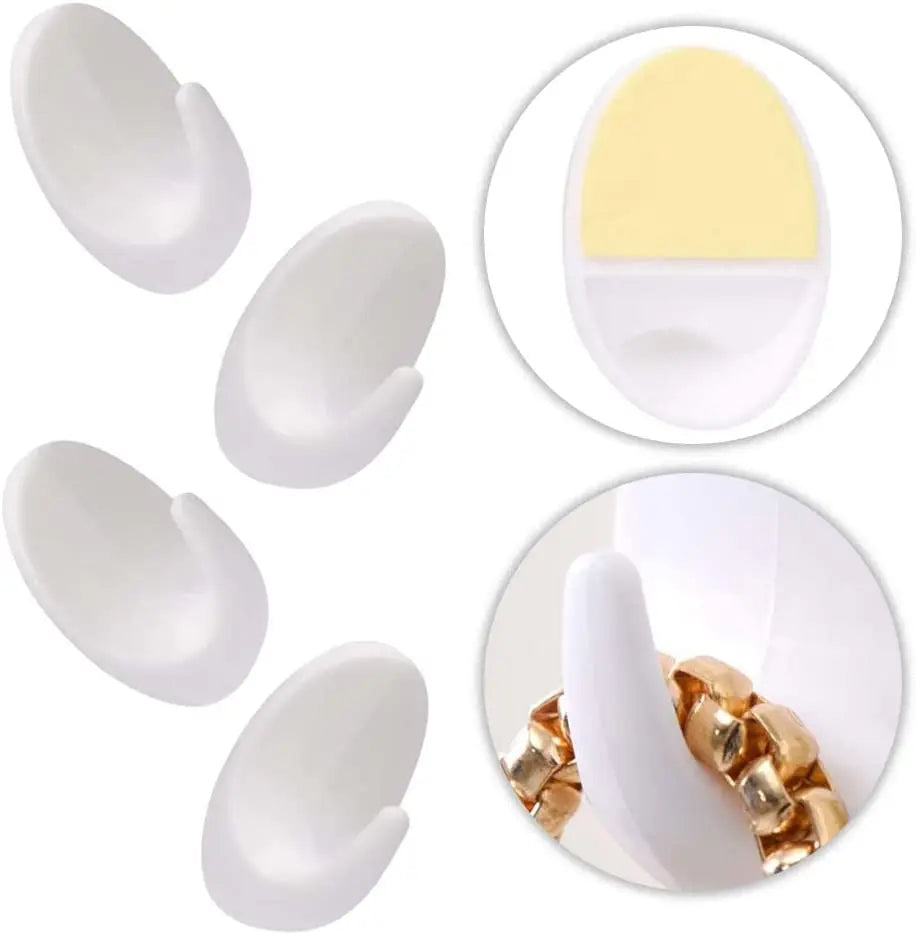 crochets adhésifs blancs minimalistes modernes carrelage marbre pvc verre bois plusieurs utilisations cuisine salle