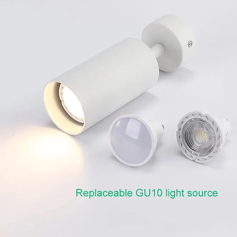 spot led orientable moderne aluminium blanc noir or ampoule gu10 interchangeable intérieur
