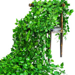 guirlande feuilles ivresse vert vigne artificielle extérieure accrochée naturelle longueur 2.2m 72feuilles