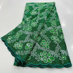 tissu brodé dentelle polyester paillettes fleurs vert violet rouge bleu mariage festive