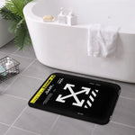 tapis bain noir blanc arrows imperméable antidérapant adhésif moderne minimaliste