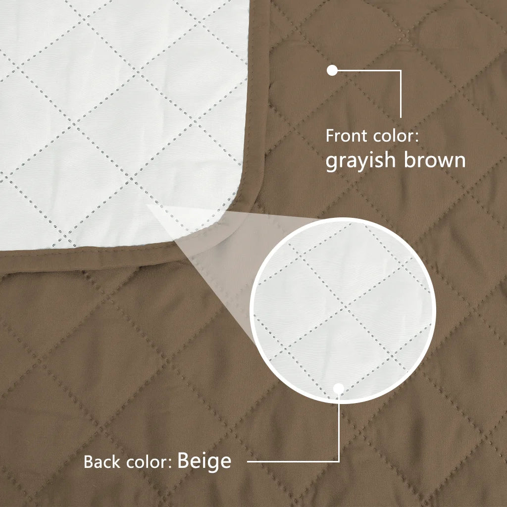 Housse canapé quilted gris brun beige moderne boucles métalliques lavable places