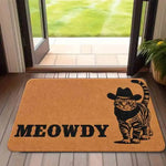 tapis sol marron chat cowboy meowdy antidérapant moderne décoration entrée maison machine lavable