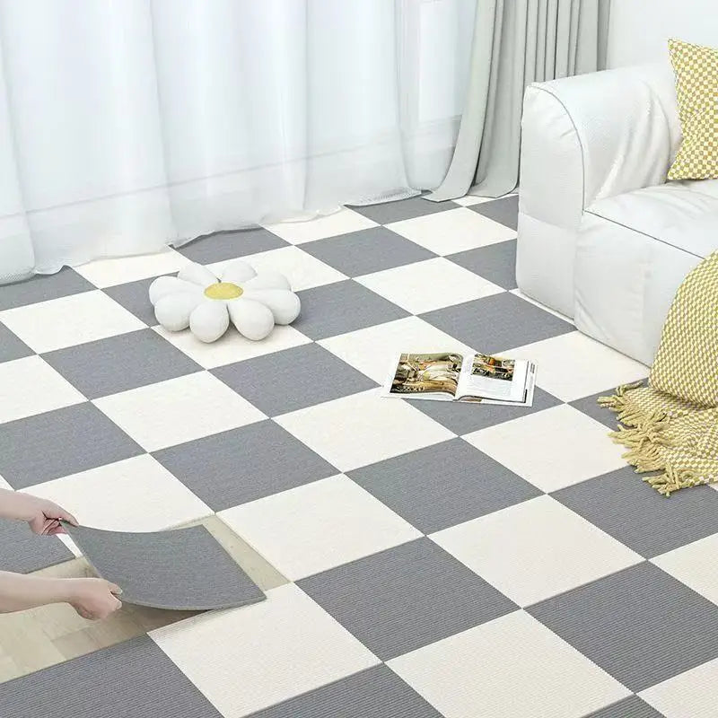 tapis sol auto adhésif antidérapant carreaux géométriques moderne maison salon chambre cuisine