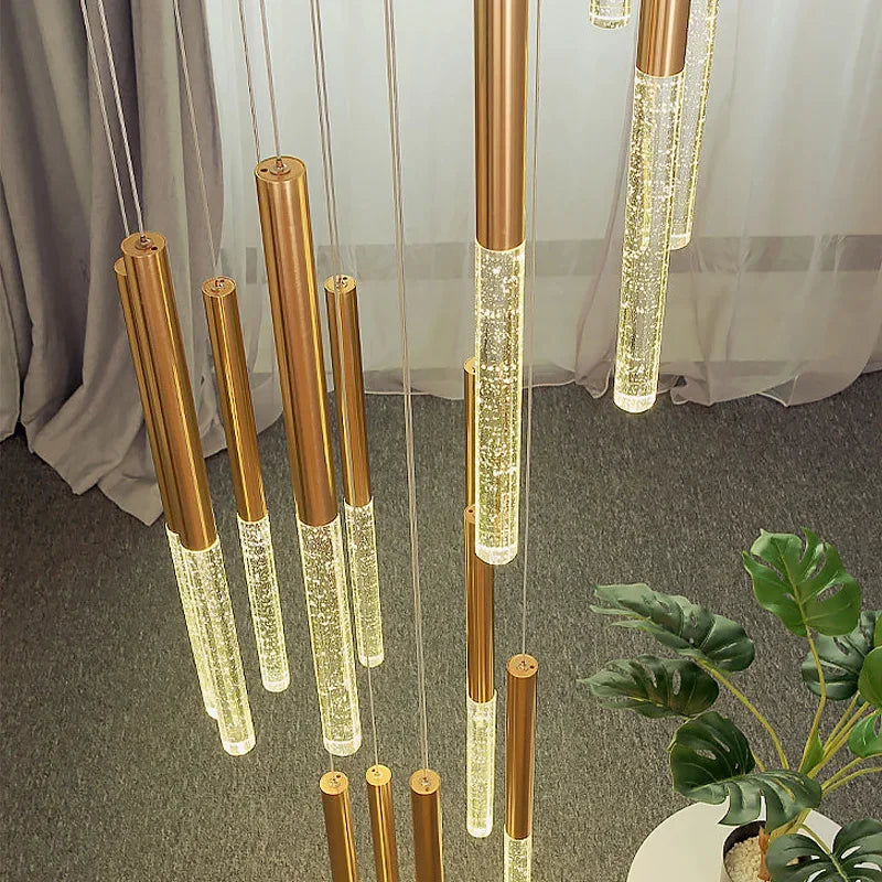 suspension lumineuse moderne or blanc brillantes élégante verre fixée chaînes