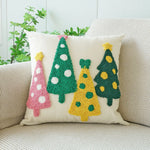housse coussin noël brodée ho ho ho merry christmas rouge vert polyester coton respectueux