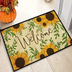 tapis d'entrée multicolore fleurs papillons texte hello moderne antidérapant extérieur 40x60cm