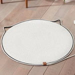 tapis gratter chats moderne tissé beige marron clair bleu jaune poignée resistant usage