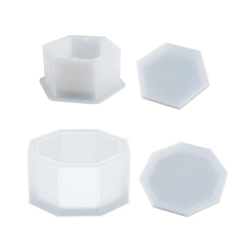 cache plante hexagonal transparent violet vert bleu blanc moderne minimaliste silicone bricolage fleur rangement