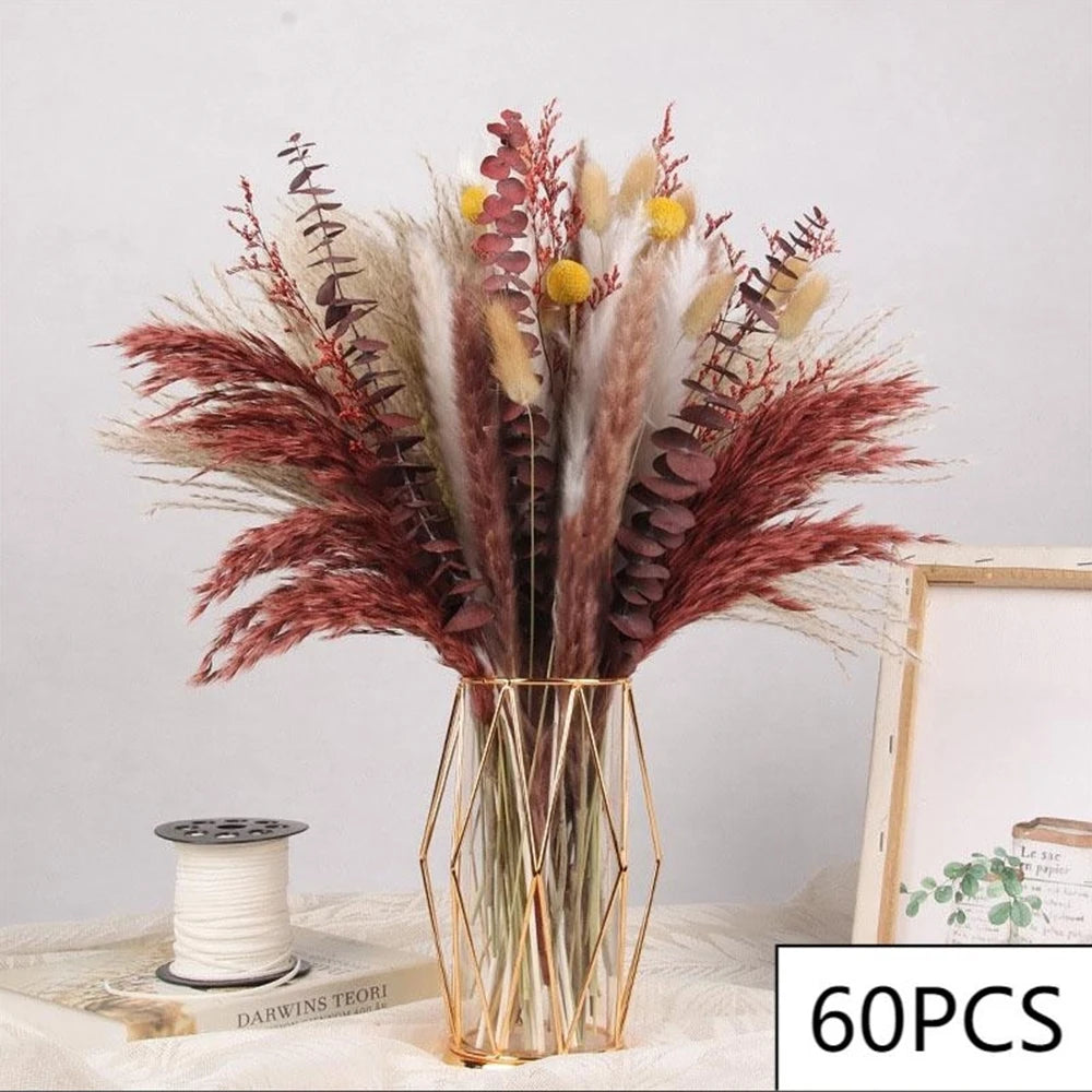 décoration maison bouquet fleurs séchées naturelles rouges anniversaire mariage rustic