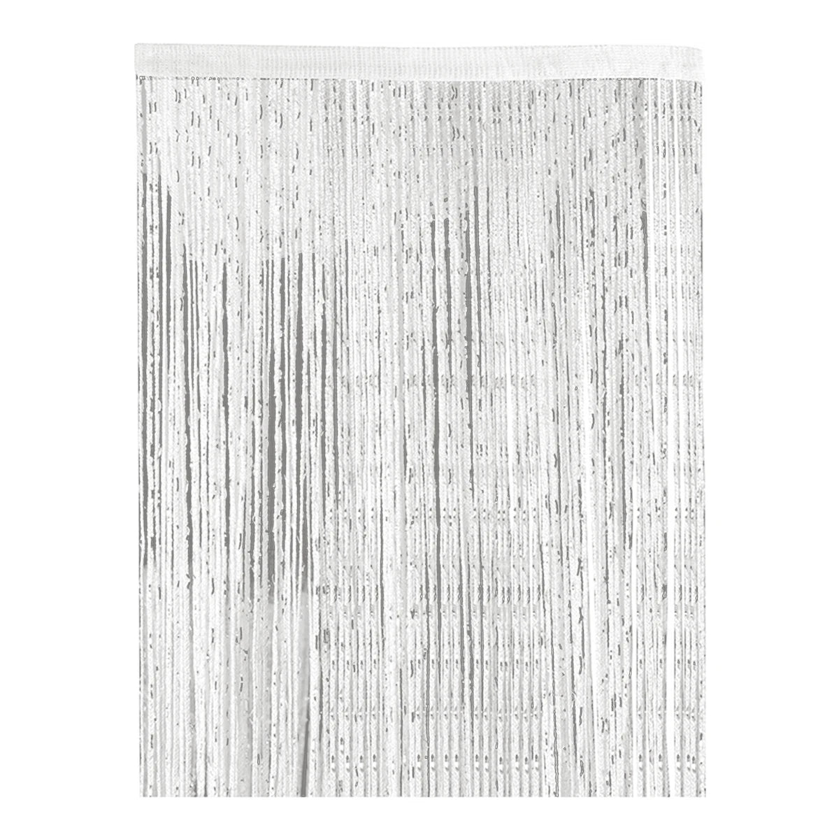 rideau transparent porte franges brillantes argentées dimension 100x200cm decoration festive crochet