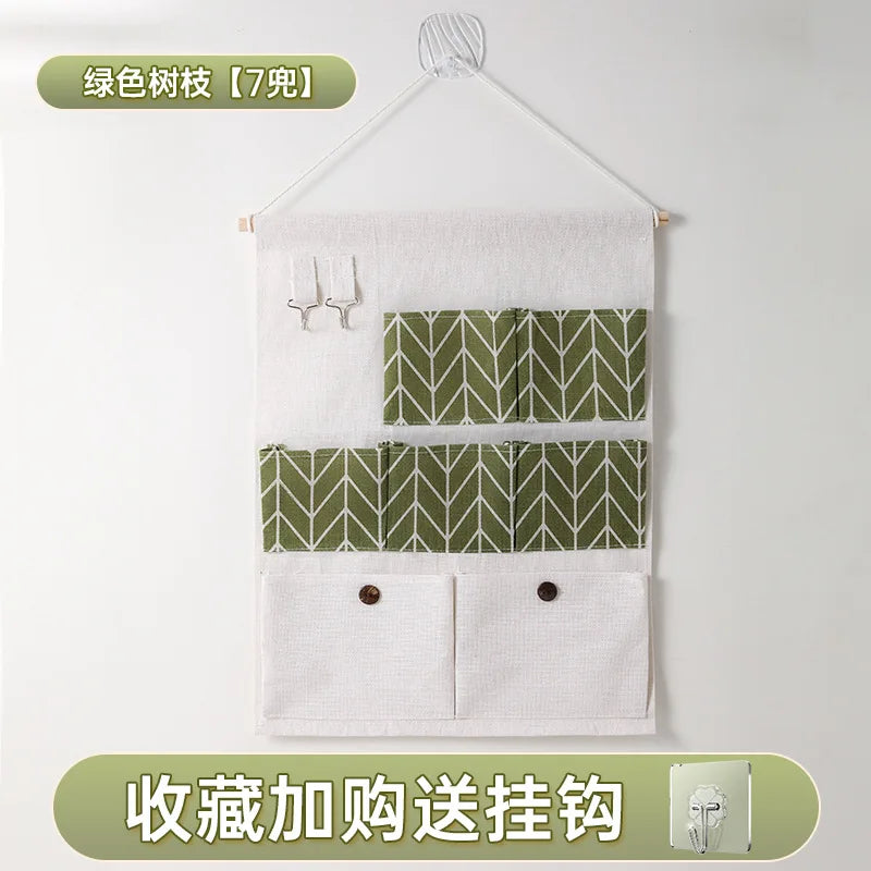 sac rangement mural multiple poches clips magnétiques beige jaune organisation moderne poches utilitaires porte