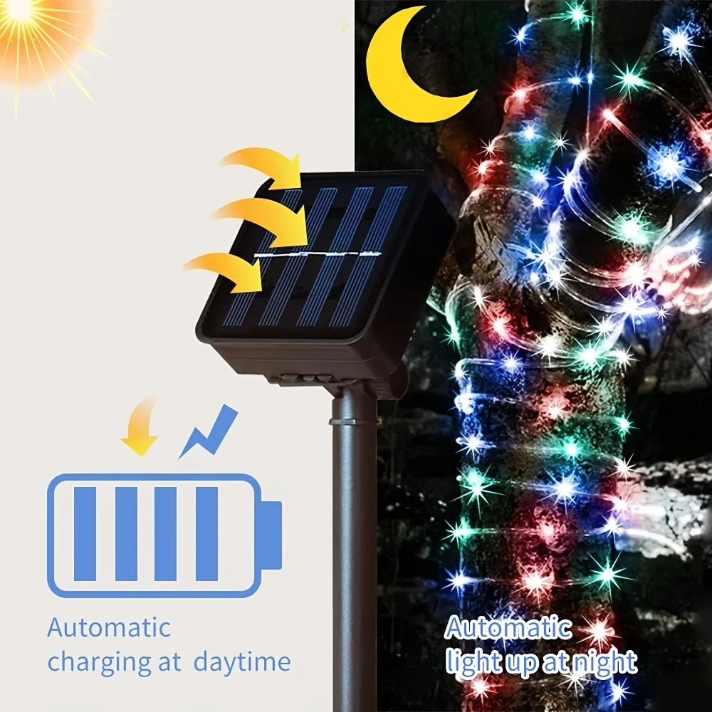 guirlande lumineuse multicolore 200 led modes clips moderneextérieur jardin fêtes
