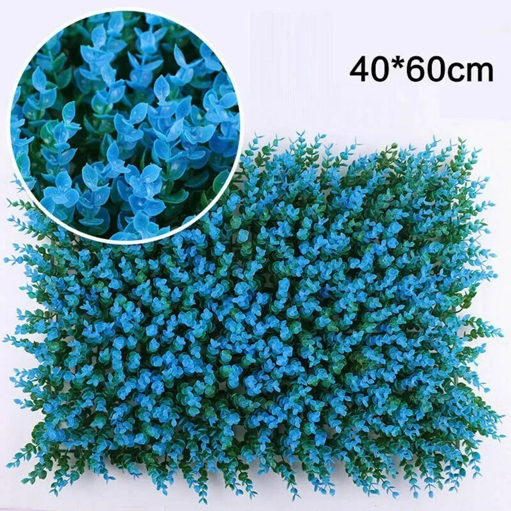 plantes artificielles feuilles fleurs bleu rose moderne extérieur décoration maison grille fixations