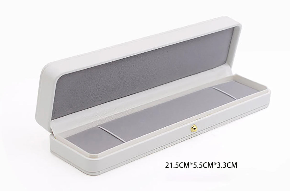 boîtes bijoux cuir blanc classique boutons dorés coffret cadeau emballage bijoux opacité matériauintérieur autres