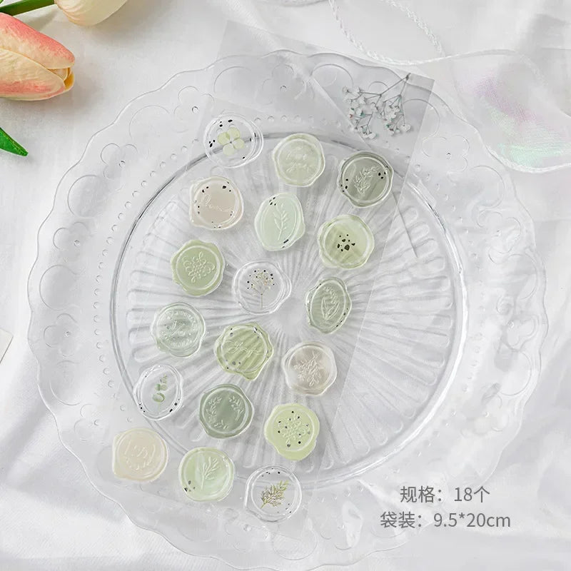 sticker scrapbooking kawaii floral vintage rose pâle vert pastel oiseaux motifs floraux adhésif artisanal