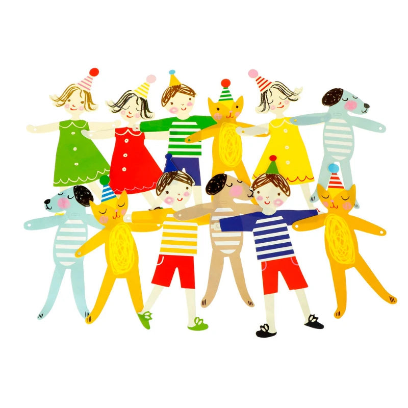 guirlande fête multicolore dessins animaux motifs géométriques enfant décoration anniversaire noël mariage