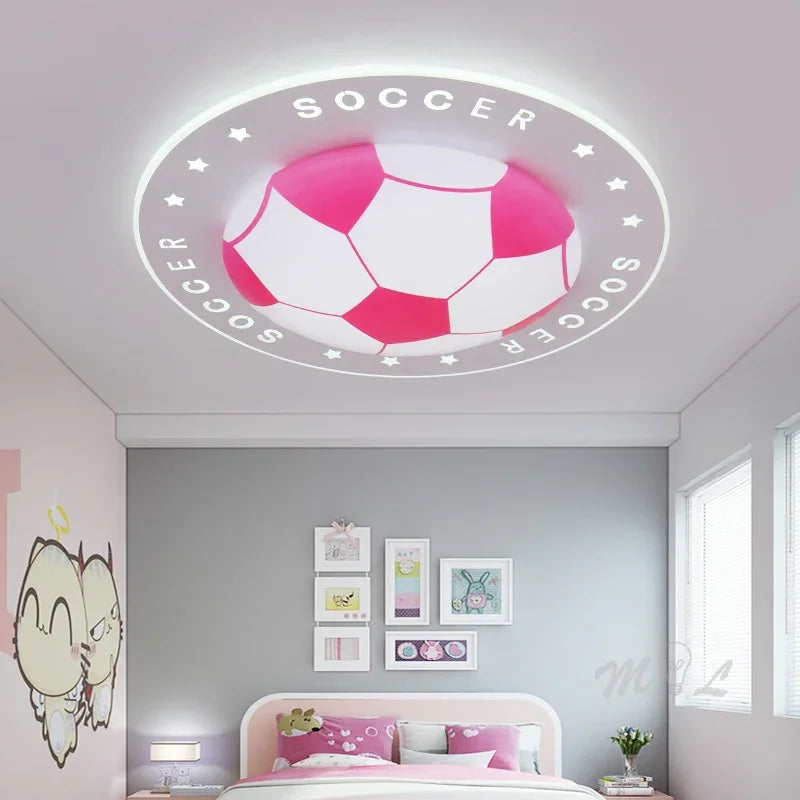 plafonniers football moderne led acrylique hexagones noirs blancs opaques chambre salon